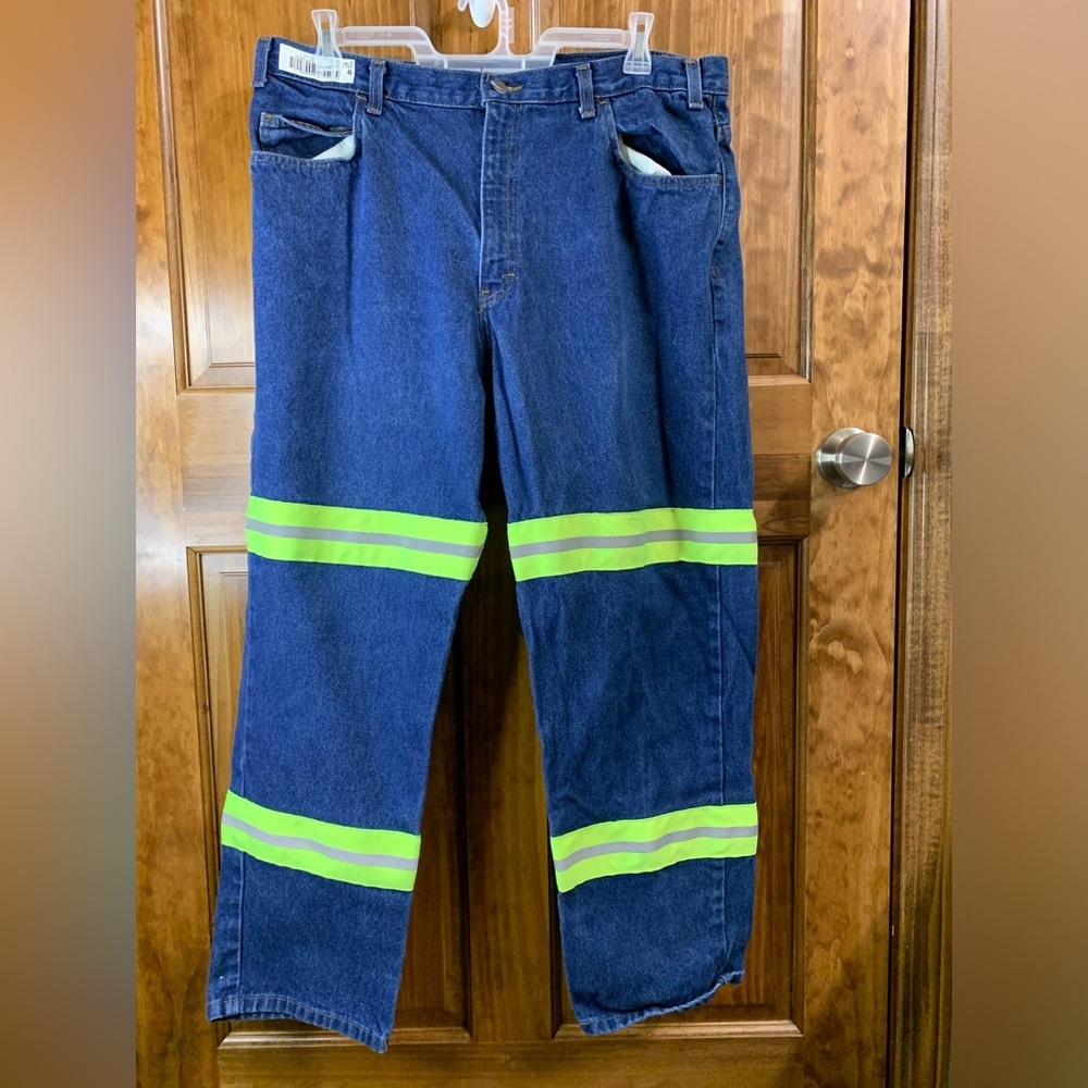 Men’s 40Wx30L Wearguard enhanced visibility safety reflective tape stripe jeans